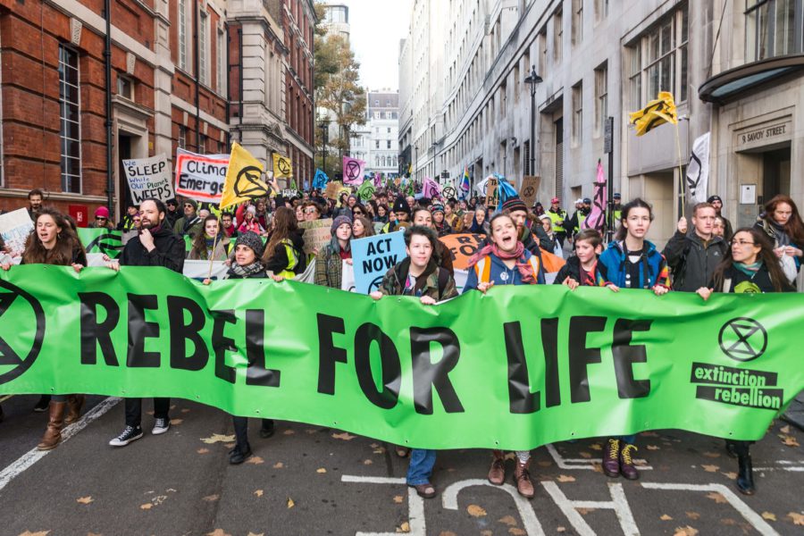 Protesta de Extinctio Rebellion. Redes