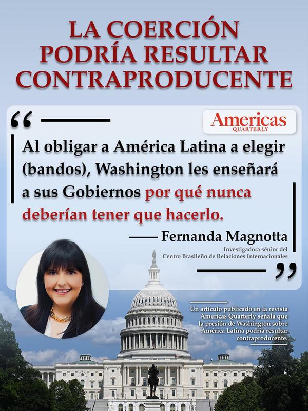 (Multimedia) Póster: La coerción de EE. UU. sobre América Latina puede resultar contraproducente, advierte investigadora brasileña 1 25 1 9
