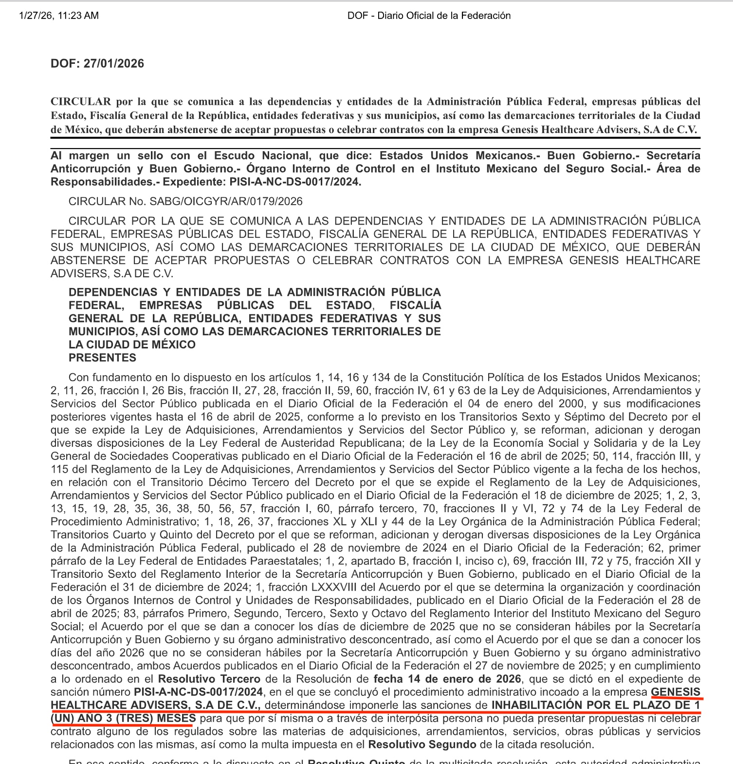 Contrataría PEMEX a empresa con estatus de inhabilitación para pruebas de laboratorio y banco de sangre ¿SE ATREVERÁ RUY LÓPEZ RIDAURA? 5 PHOTO 2026 08 03 12 06 39 1
