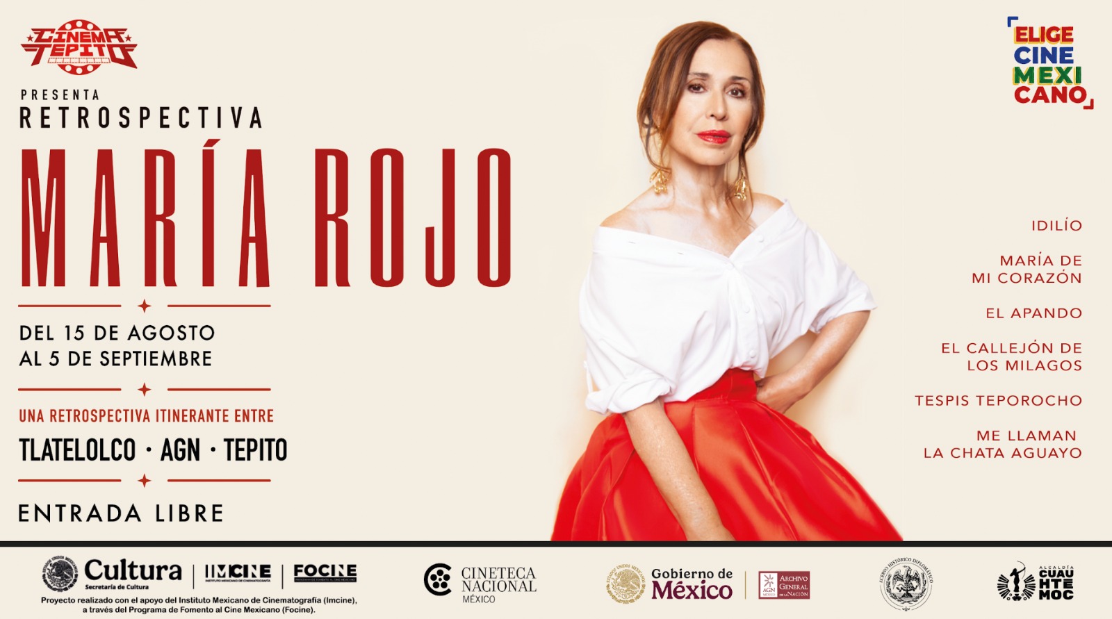 Cinema Tepito presenta la Retrospectiva María Rojo e inaugura el Reconocimiento Changarro de Barrio a la Trayectoria Fílmica 1 PHOTO 2026 08 07 16 36 36