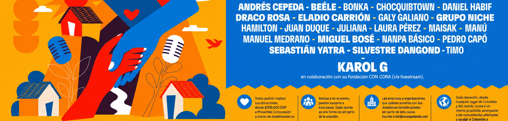 Colombia: Voces por la Vida reúne a la industria musical para apoyar a comunidades afectadas por el terremoto 1 c4f1f467 010f 48fe 807b 5f58031c315f