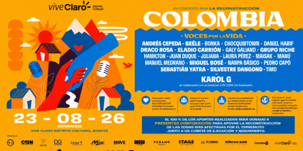 Colombia: Voces por la Vida reúne a la industria musical para apoyar a comunidades afectadas por el terremoto 14 c4f1f467 010f 48fe 807b 5f58031c315f
