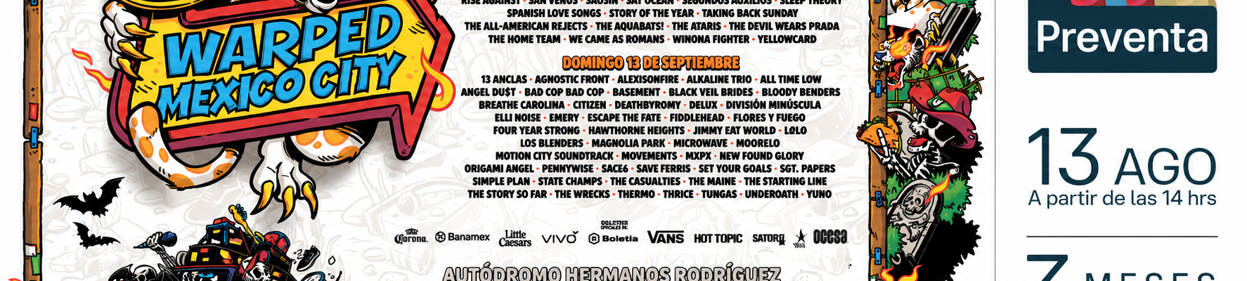 Vans Warped Tour México anuncia bandas por día para su primera edición en CDMX 1 e3b3bb30 13bf 4c6f b72c cce795e3684d