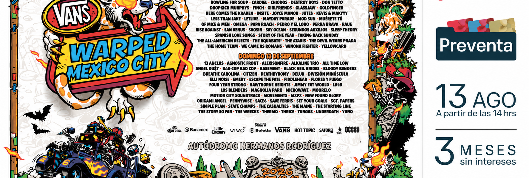 Vans Warped Tour México anuncia bandas por día para su primera edición en CDMX 1 e3b3bb30 13bf 4c6f b72c cce795e3684d