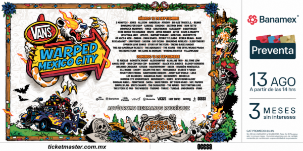 Vans Warped Tour México anuncia bandas por día para su primera edición en CDMX 15 e3b3bb30 13bf 4c6f b72c cce795e3684d