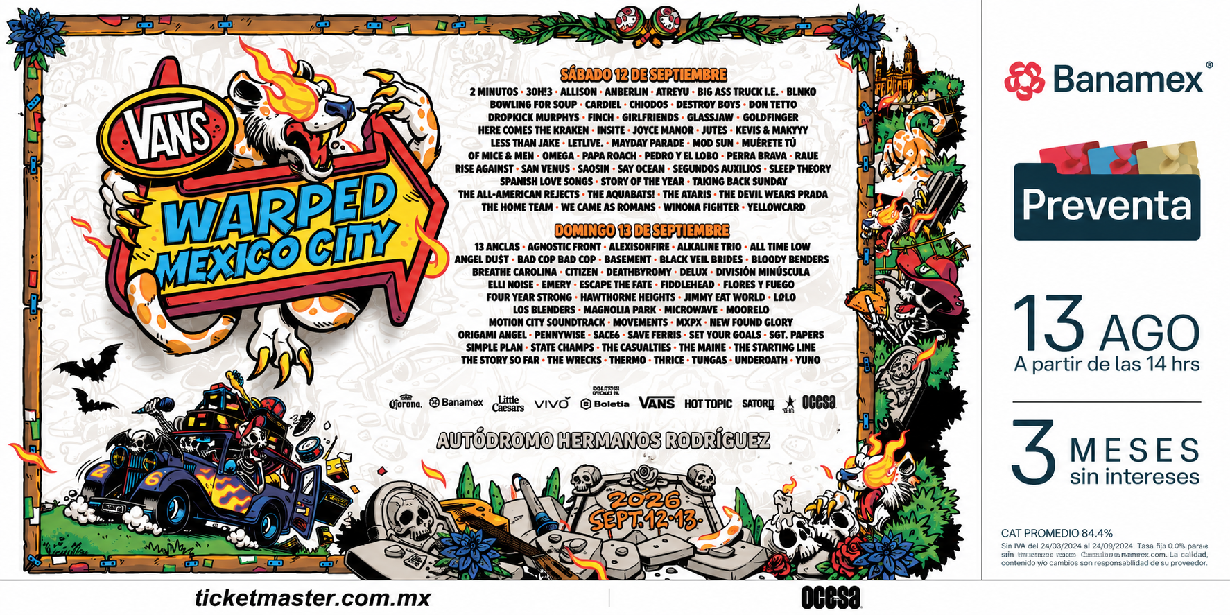 Vans Warped Tour México anuncia bandas por día para su primera edición en CDMX 1 e3b3bb30 13bf 4c6f b72c cce795e3684d