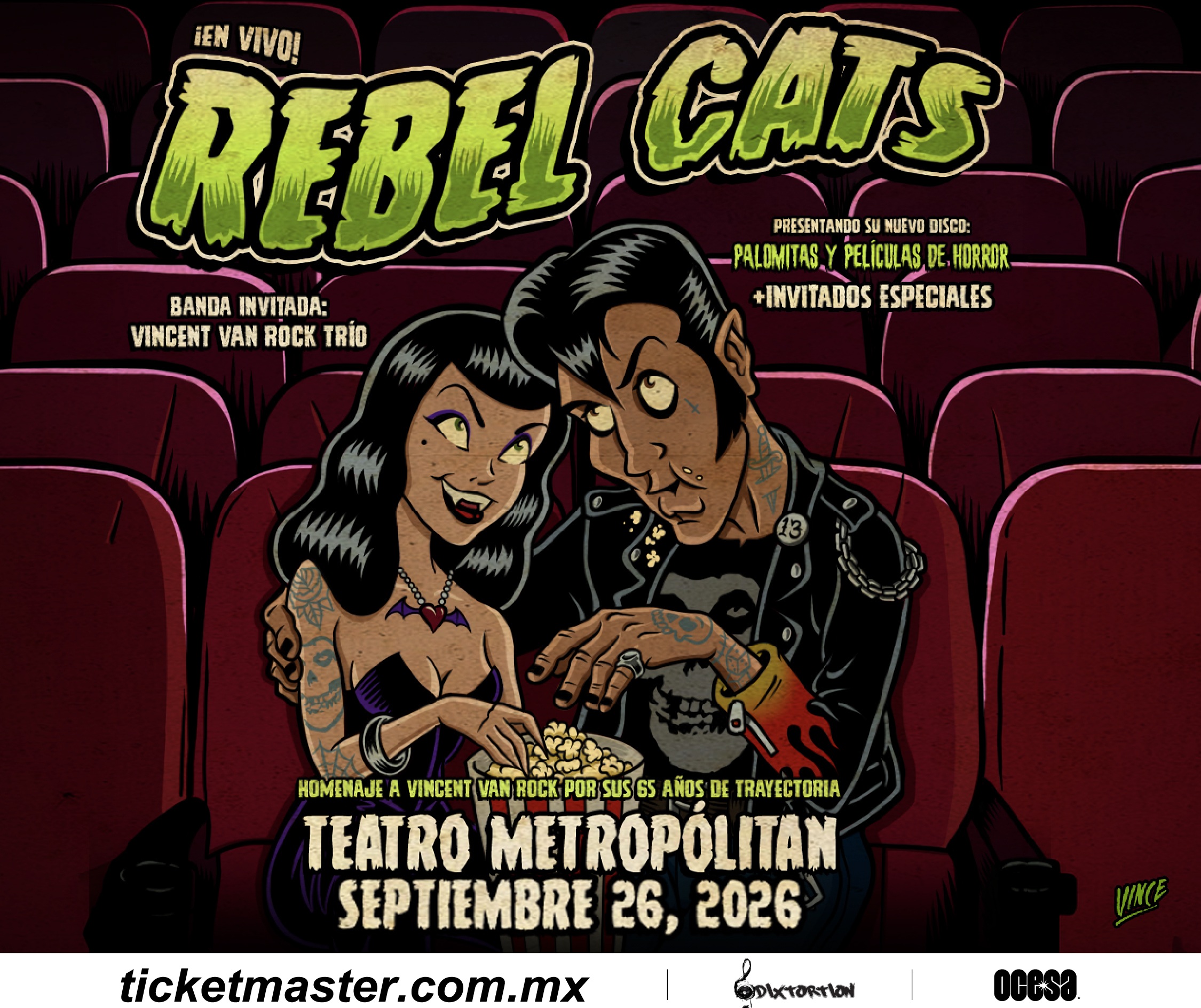 Rebel Cats llevará el horrobilly al Teatro Metropólitan con una noche de terror, rocanrol y homenaje a Vincent Van Rock 1 Rebel Cats 1