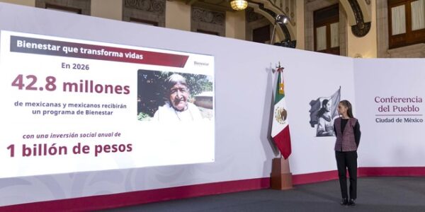 Programas para el Bienestar son apoyo directo a la gente y a la economía: presidenta; al cierre del 2026 beneficiarán a 42.8 millones 11 post 2026 09 07 Conferencia de prensa matutina Palacio Nacional 08 JCB