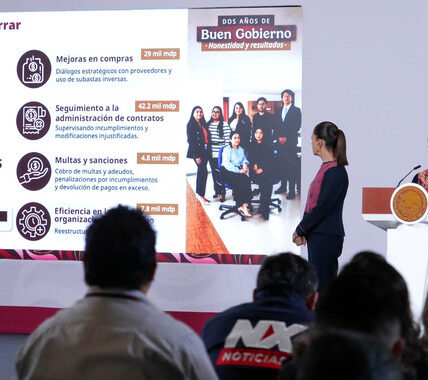 La Secretaría Anticorrupción y Buen Gobierno ha logrado un ahorro de 83.8 mil mdp en dos años a través de la prevención: presidenta 2 post 2026 09 22 Conferencia de prensa matutina Palacio Nacional 04 HC